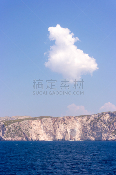 希腊,扎金索斯,垂直画幅,水,天空,美,沙子,无人,夏天,户外