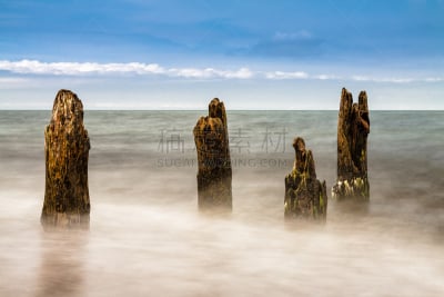 波罗的海,水,天空,旅游目的地,水平画幅,地形,木制,无人,蓝色,海岸地形