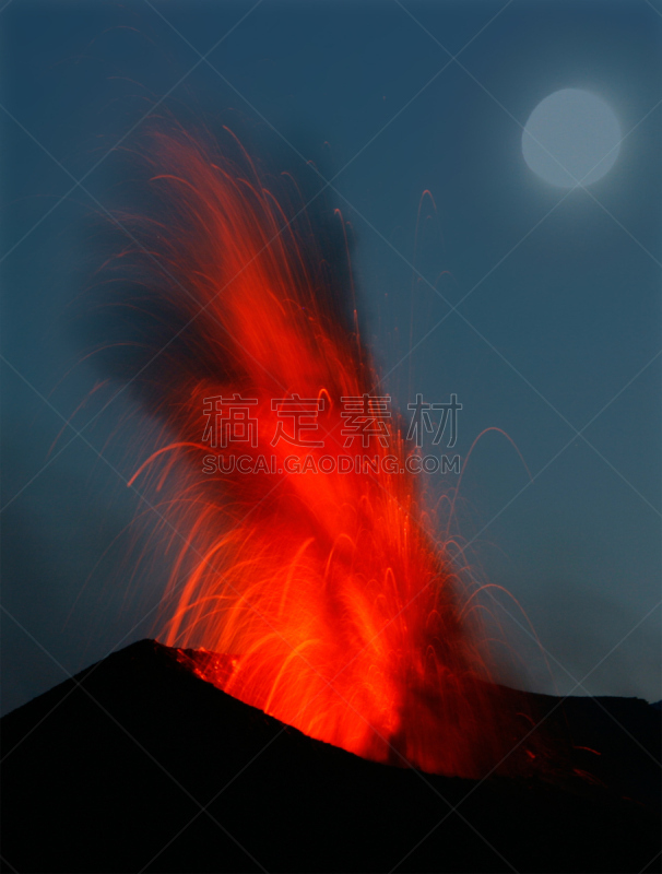 火焰,红色,火山,埃特纳火山,危地马拉,垂直画幅,夜晚,户外,山