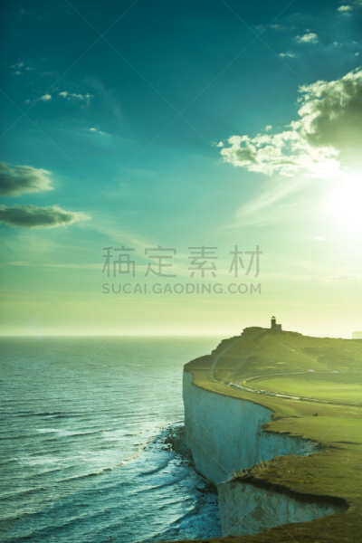 滩头岬,垂直画幅,绿色,七姐妹,肯特,肯特岛,布赖顿,无人,运河,英格兰