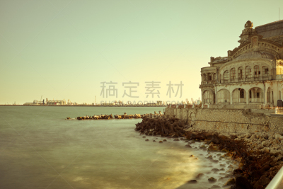 康斯坦察,罗马尼亚,散步道,纪念碑,水,美,水平画幅,无人,海港,符号