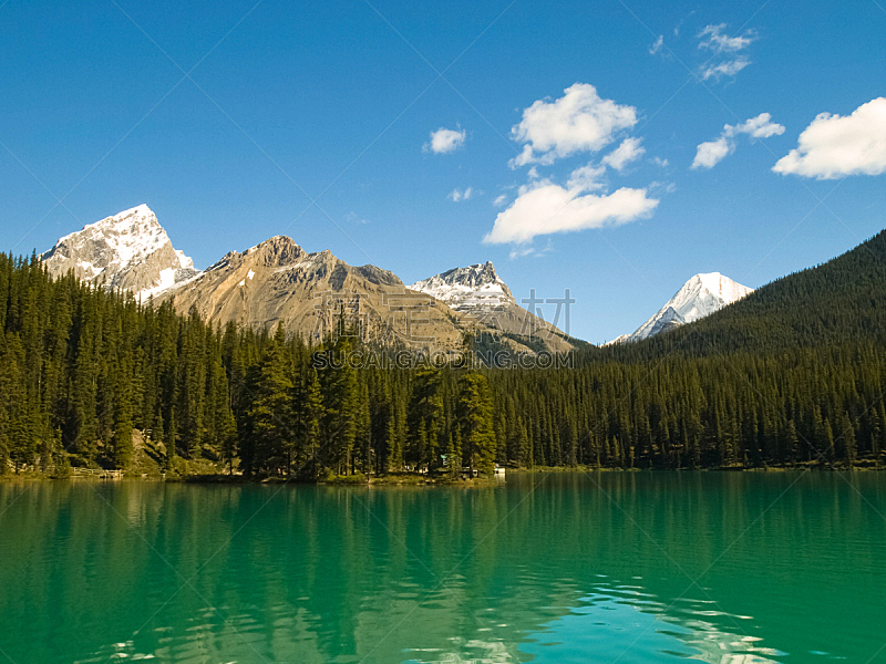 干净,湖,自然,山脉,加拿大,天空,水平画幅,云,阿尔伯塔省,夏天