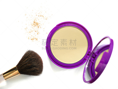 人的脸部,化妆刷,扑面粉,半透明,忙碌,留白,彩妆,高视角,健康,盒子