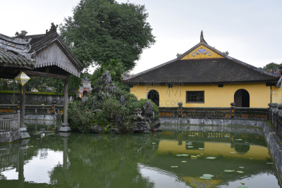 亭台楼阁,湖,东方石景花园,承天顺化,顺化,园艺展览,池塘,世界遗产,水,褐色