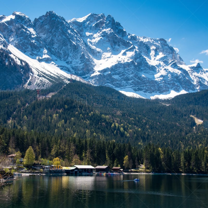 艾博湖,湖,自然美,风景,楚格峰,著名景点,水,天空,美,无人