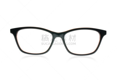 眼镜,书呆子,白色背景,现代,分离着色,猫眼眼镜,角质架眼镜,一对,厚的,过时的
