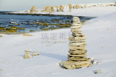 石灰石,水,水平画幅,无人,曙暮光,夏天,户外,斯堪的纳维亚半岛,石头,哥得兰