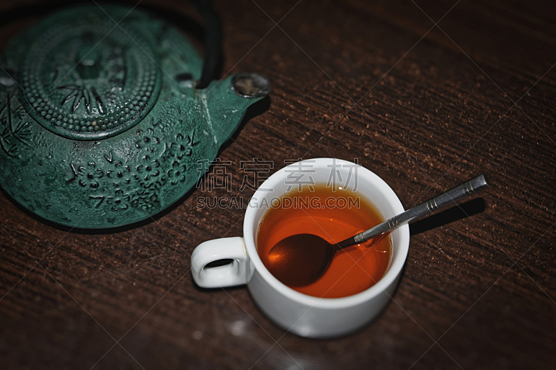 茶杯,壶,暗调,水,褐色,古董,水平画幅,无人,传统,饮料