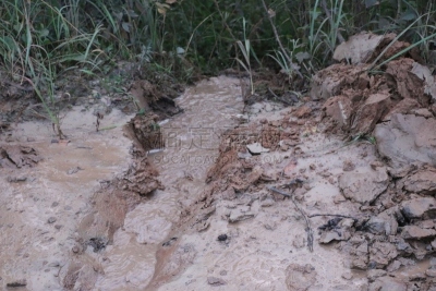 水,粘土,路,拥挤的,小溪,雨,筋疲力尽,水平画幅,沙子,无人