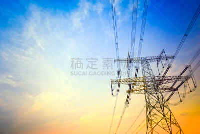 注意高压标志,电缆,黄昏,塔,高大的,电力电缆,电力线,建筑改造,电,高压变压器