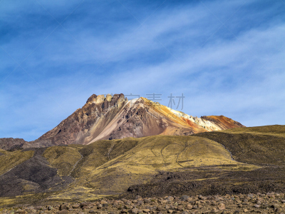 玻利维亚,火山,火山口,自然美,南美,水平画幅,地形,地质学,无人,火山地形
