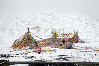 经幡,雪,唐古拉山口,青海省,山口,风,寒冷,水平画幅,色彩鲜艳,喜马拉雅山脉