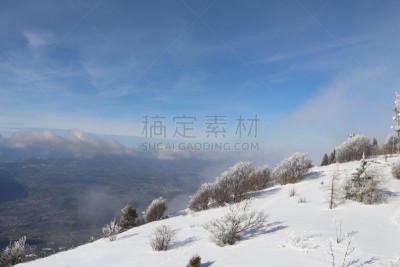 萨瓦,les bauges,艾克斯-累班,法国,风景,冬天,图像,阿尔卑斯山脉,雪,宏伟