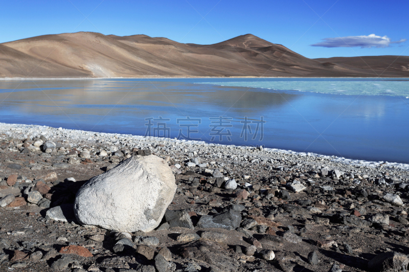 阿根廷,火山,蓝湖,水平画幅,沙子,雪,无人,鸟类,户外,卡塔马卡省