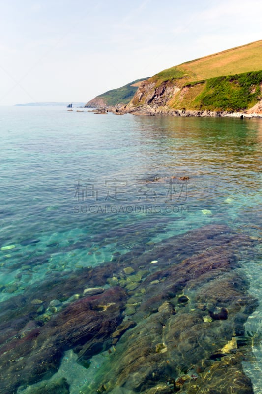 康沃尔,英格兰,海洋,透明,青绿色,卢港,垂直画幅,水,度假胜地,沙子