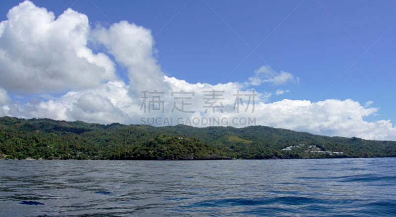 萨马纳海滩,海岸线,多米尼加共和国,伊斯帕尼奥拉岛,自然,水,水平画幅,地形,无人,夏天