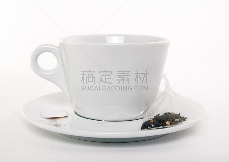 白色,茶杯,茶包,饮料,茶,白色背景,陶瓷制品,一个物体,杯,茶碟