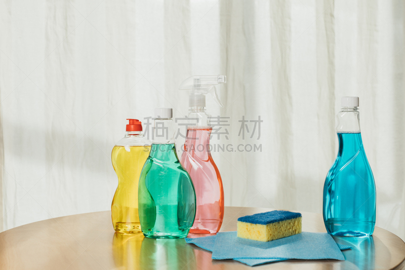 清洗剂,桌子,留白,水平画幅,无人,家庭生活,组物体,塑胶,干净,特写