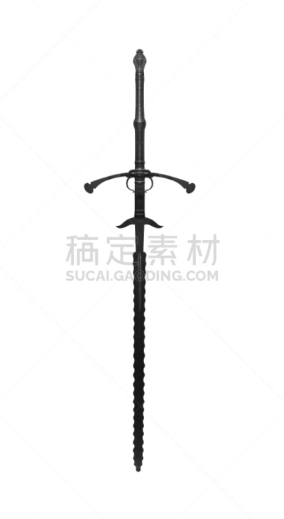 重的,白色,剑,远古的,侍从,分离着色,平衡折角灯,两个物体,圣伯纳犬,垂直画幅