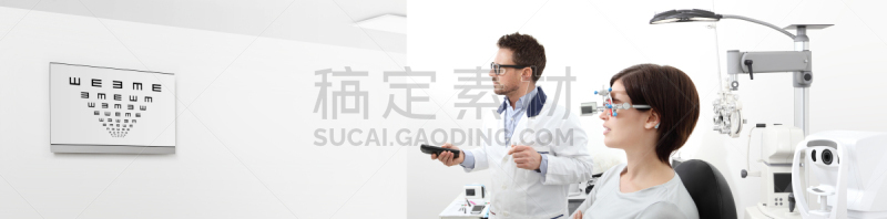 女人,验光师,显示器,办公室,视力,图表,模板,检查