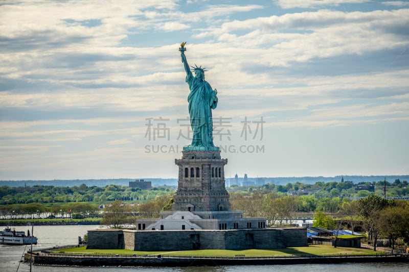 自由女神像,户外,著名景点,国际著名景点,自由,旅游目的地,建筑,图像,水平画幅,无人