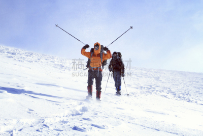冬天,山,徒步旅行,青少年,雪,旅行者,逆境,高处,运动,雪鞋