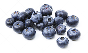 蓝莓,水果,饮食,水平画幅,无人,浆果,有机食品,正上方视角,白色背景,夏天