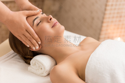 女人,头部按摩,美,替代疗法,辅导讲座,彩妆,水平画幅,美人,spa美容,纯净