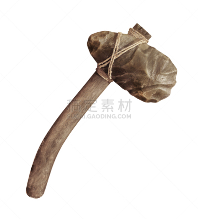 远古的,斧,白色,分离着色,石材,手,男穴居人,土人,褐色,重的