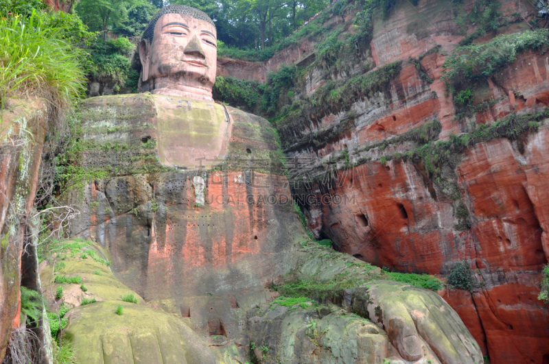 四川省,乐山大佛,中国,乐山,掸邦,旅游目的地,水平画幅,山,户外,非凡的