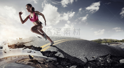 运动,慢跑,天空,休闲活动,水平画幅,短跑,健康,户外,运动员,活力