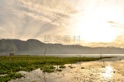 湖,亚齐省,黎明,云景,热带气候,水面,自然美,海岸线,户外,天空