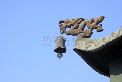 寺庙,特写,龙,铃,时装模特,纪念碑,古董,艺术,水平画幅,衰老过程