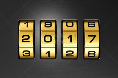 新年前夕,概念,2017年,号码锁,新的,计量器,新年,仪表板,钟,一致