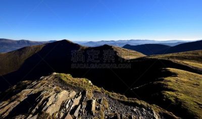 一只动物,峭壁,坎布里亚,山脊,格里斯代尔派克,英国,英格兰,英格兰湖区,温来特,布伦凯斯拉