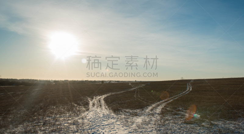 蓝色,冬天,天空,白昼,背景,格林威治村,自然,水平画幅,雪,无人