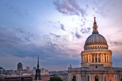 黄昏,天空,克里斯托弗雷恩,外立面,水平画幅,古老的,古典式