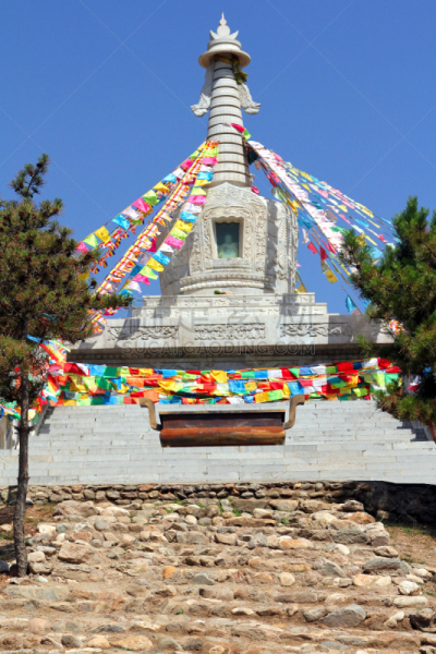 佛塔,山,大庆,寺庙,内蒙古自治区,垂直画幅,台阶,精神启蒙,朝拜者