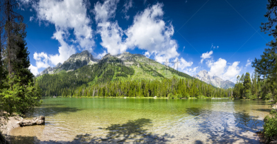 斯特林湖,全景,杰克逊,杰克森,大提顿国家公园,提顿山脉,水湾,水,天空,公园