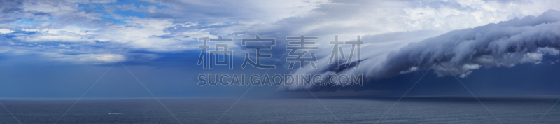 弧状云,非凡的,平底船,超级,暴风雨,水,天空,新南威尔士,水平画幅,无人