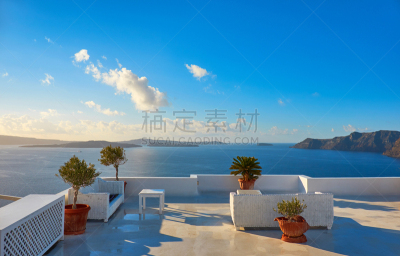 火山喷口,海洋,华贵,屋顶花园,风景,自然美,菲洛士帖法尼,菲拉,欧伊雅,观测点