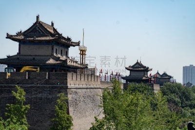 西安,南,进口标志,传统,灯笼,照明设备,砖,陕西省,著名景点,明朝风格
