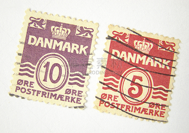 丹麦,邮戳,邮局,水平画幅,无人,古老的,古典式,背景分离,两个物体