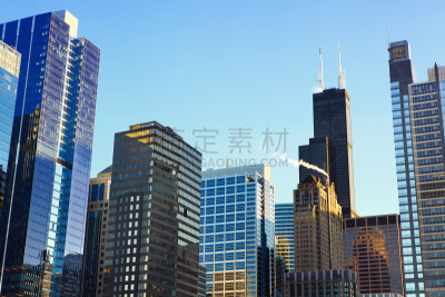 芝加哥市,威利斯大厦,芝加哥鲁普商业区,水平画幅,无人,户外,都市风景,现代,著名景点,美国