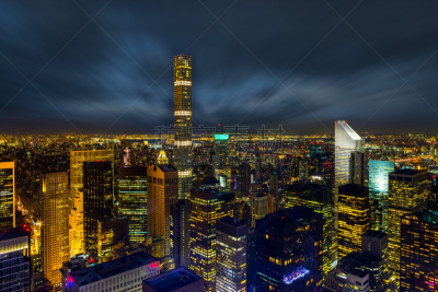 夜晚,纽约,全景,航拍视角,纽约城市芭蕾舞团,曼哈顿悬日,曼哈顿桥,世界贸易中心,布鲁克林桥,世贸中心