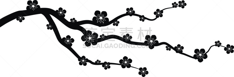 樱花,枝,仅一朵花,矢量,桃,插画,桃树,新的,樱桃,绘画插图