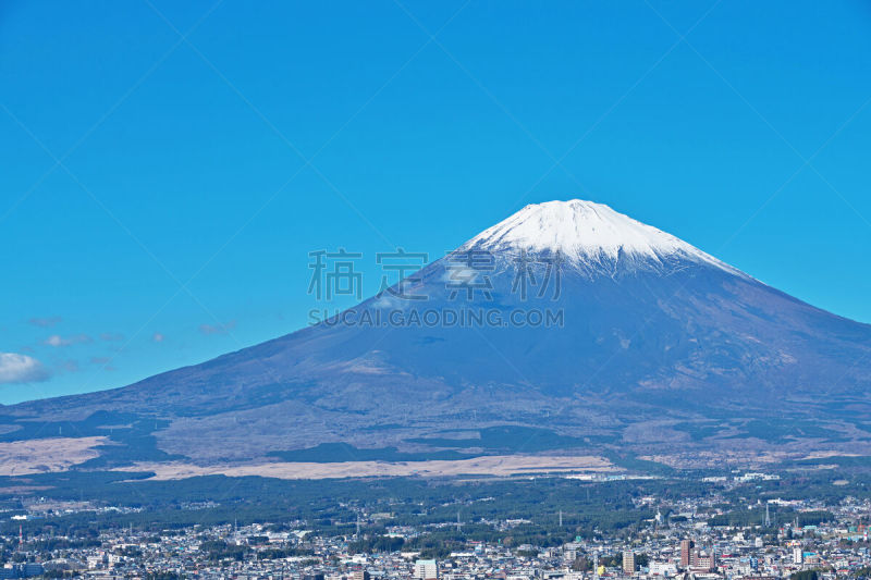 御殿场市,富士山,秋天,雪山,城镇景观,风景,图像,雪,十一月,无人