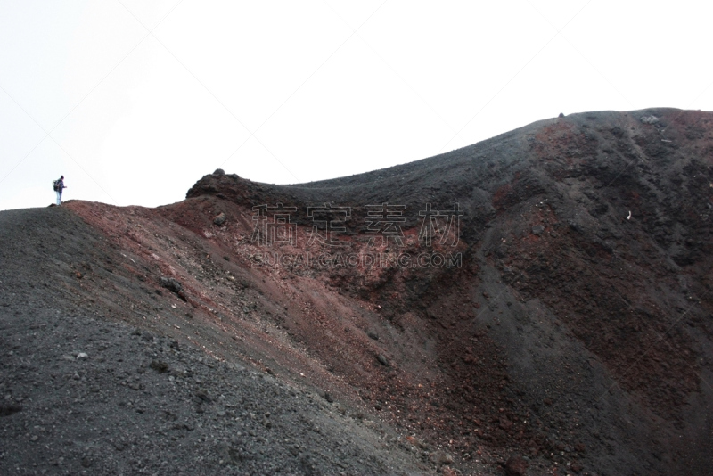 埃特纳火山,火山口,火山,西西里,水平画幅,男人,成年的,户外,摄影