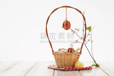 复活节彩蛋,华丽的,篮子,复活节,食品,樱桃,鸡蛋,春天,纹理,节日