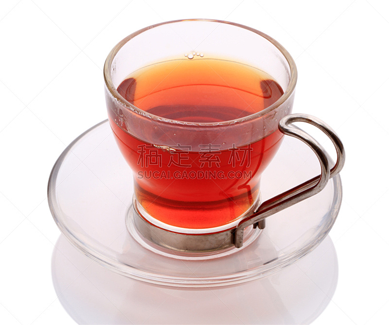 红茶,杯,餐具,饮食,水平画幅,无人,茶杯,玻璃,玻璃杯,白色背景
